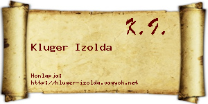 Kluger Izolda névjegykártya